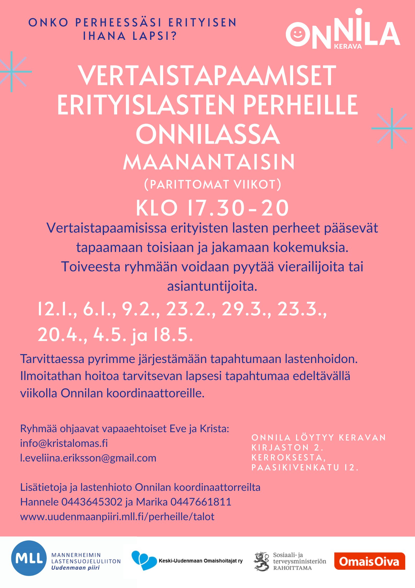 Erityislasten vanhempien vertaisryhmä Keravalla