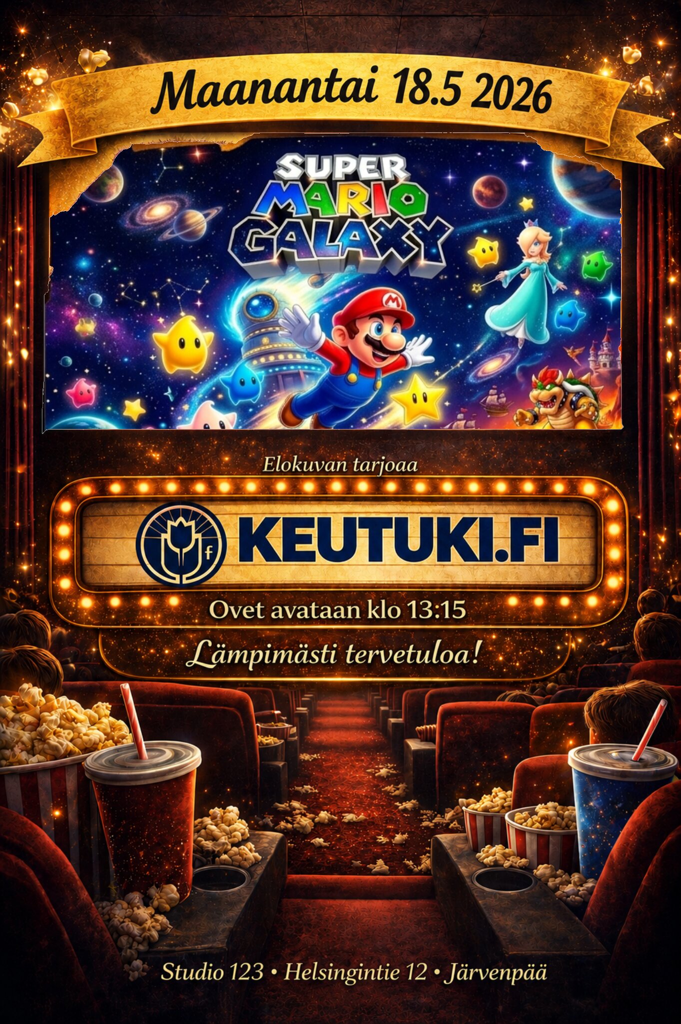 Supermario Galaxy Elokuva näytös 18.5 2026